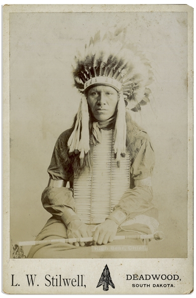 Sioux Chief High Bear 19th Century Cabinet Photo by Lucien W. Stilwell
